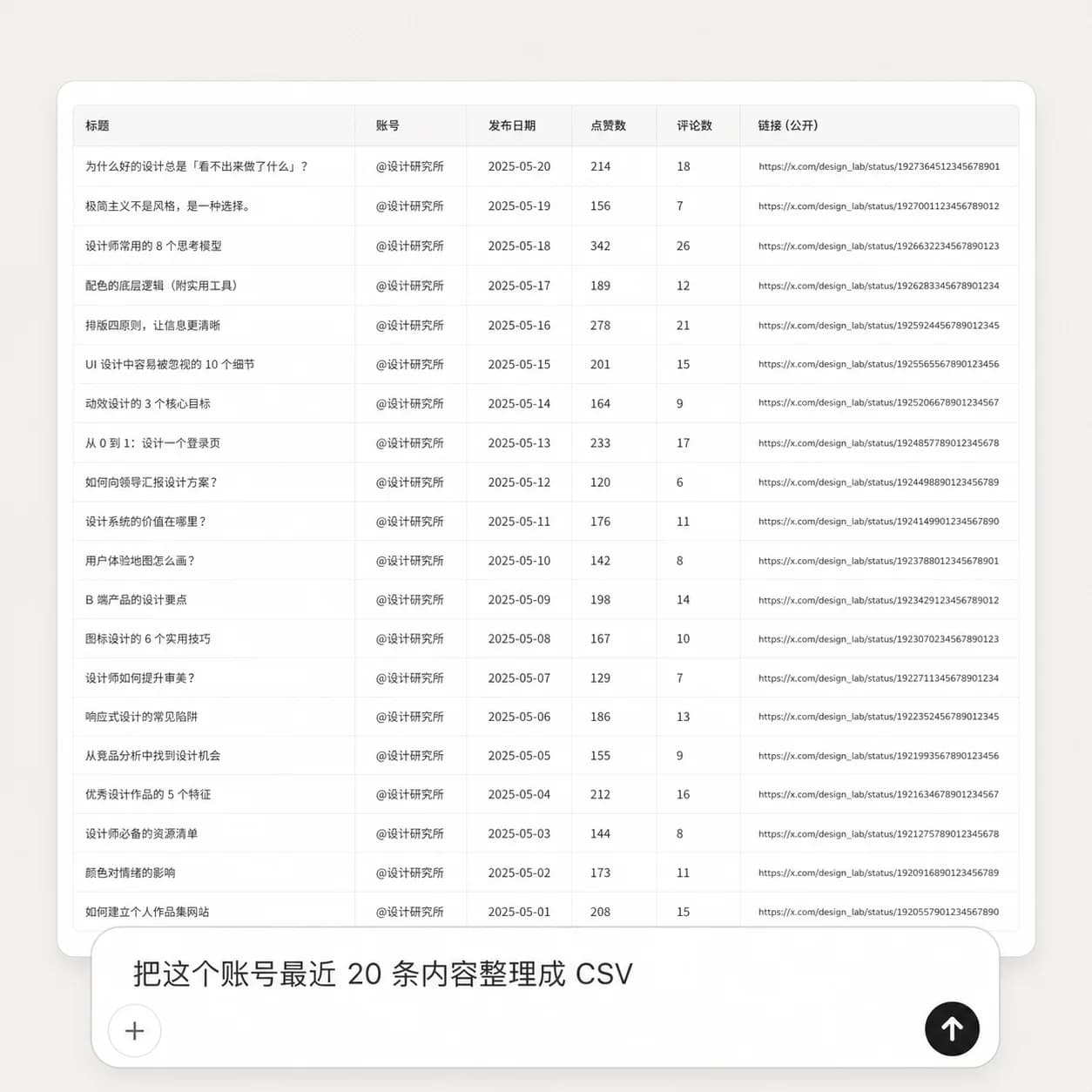 HiSocial 数据导出的交付结果示例